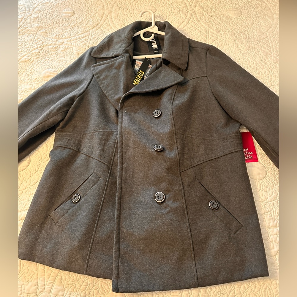 2X DARK GRAY WINTER PEA COAT - INTL DETAILS